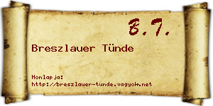 Breszlauer Tünde névjegykártya
